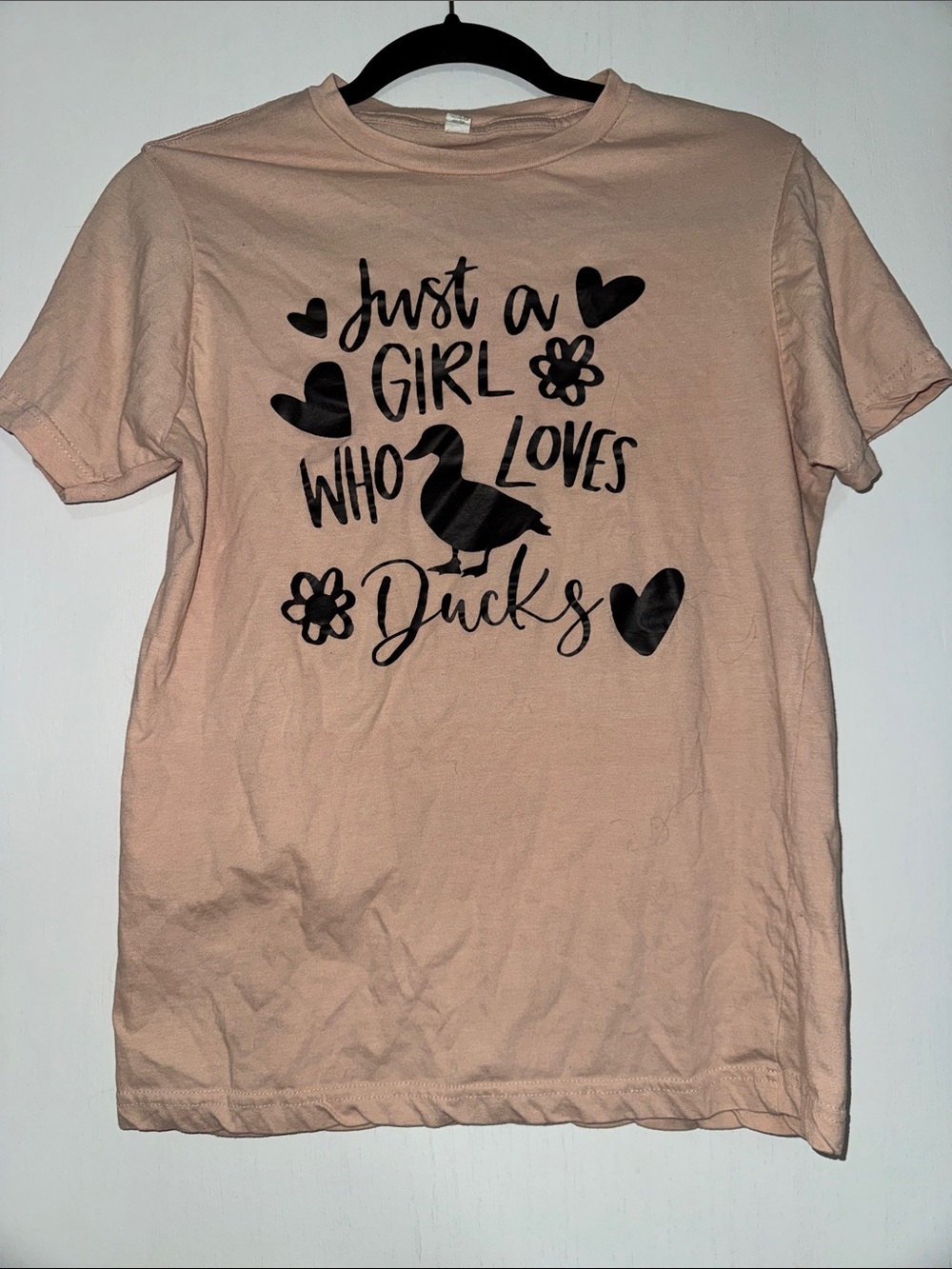 Light Pink Graphic Tee - Just A Girl Who Loves Ducks